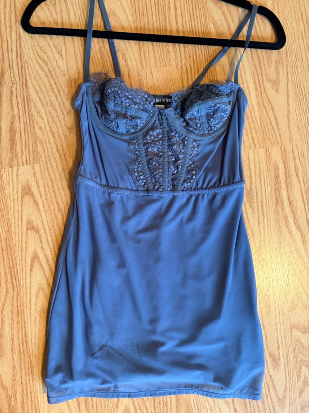 Urban Outfitters Blue Lace Bustier Slip Dress